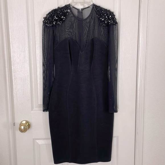 Vintage Betsy & Adam by Jaslene Mesh Bodycon Dress - Picture 1 of 15